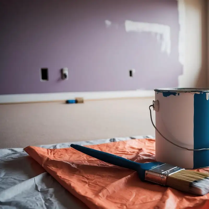 Peinture d'un mur de salon avec des couleurs contemporaines